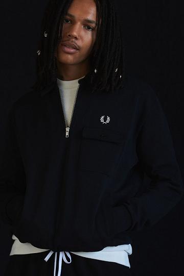 Black Fred Perry M3835 Men's Sweatshirts | PH 1593OKIR